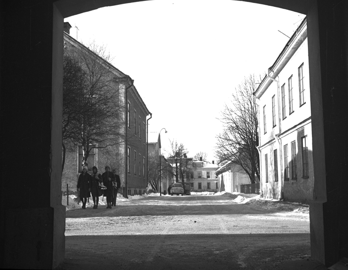 Sågaregatan från Hospitalsgatan. Fototid: 1962.