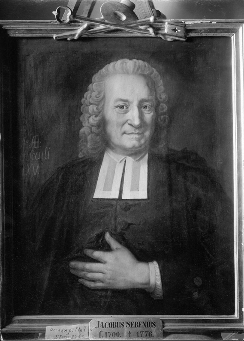 Målat porträtt av Jacobus Serenius. Fototid: 19...