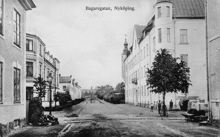 Bagaregatan, Nyköping. Fototid: 1914.