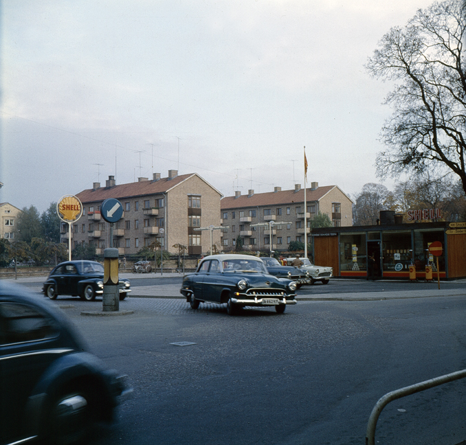 Stockholmsvägen, Östra Storgatan. Fototid: 1958.