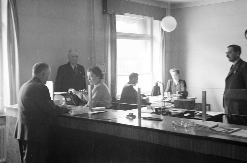 Nyköpings stads erkända sjukkassa. Fototid: 1944.