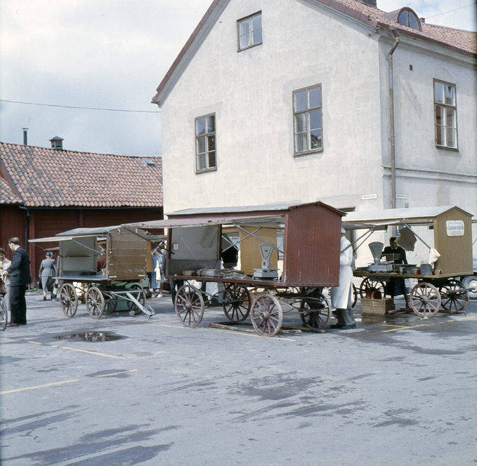 Rådhustorget, Fisktorget. Fototid: 1958.