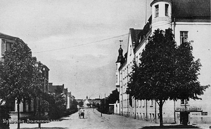 Nyköping, Bagaregatan. Fototid: 1914-1928.