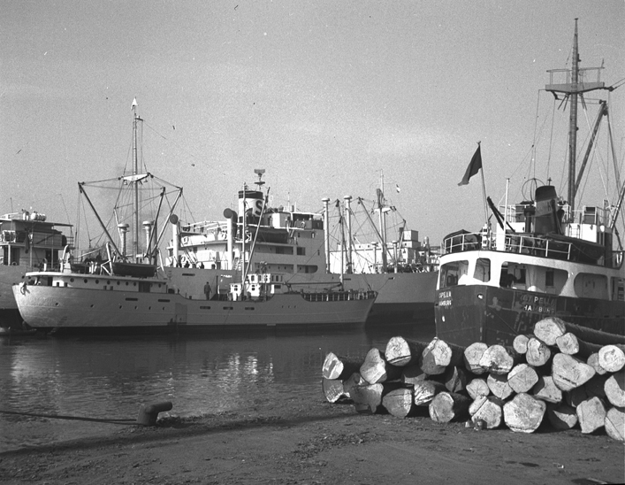 Nyköpings hamn. Fototid: 1959.