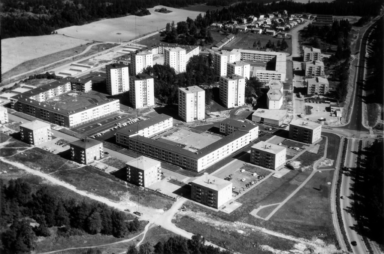 Flygbild över Stenkulla. Fototid: 1964.