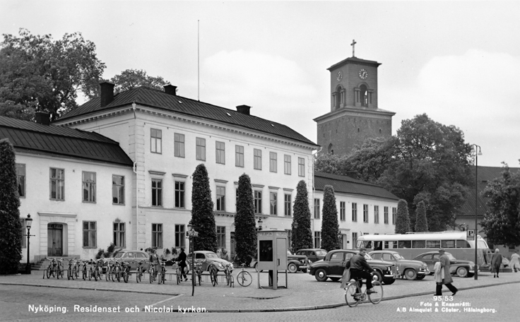 Nyköping. Residenset och Nicolai kyrkan. Fototi...