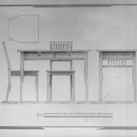 178400 004130 - Arvika Möbelfabriks AB, ritning stol och bord