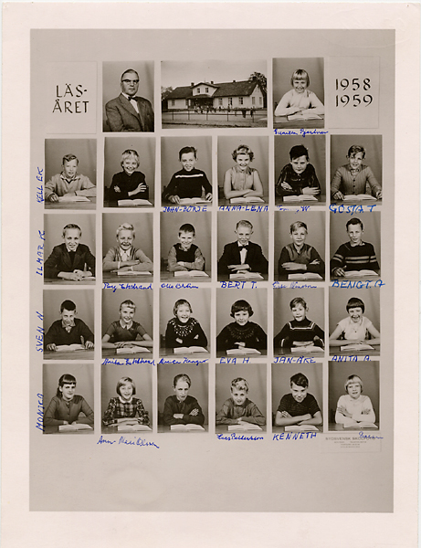 Elevkort från läsåret 1958-59, Ekets Folkskola....
