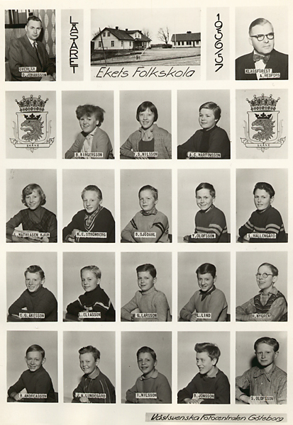 Elevkort från läsåret 1956-57 Ekets skola. Ev. ...