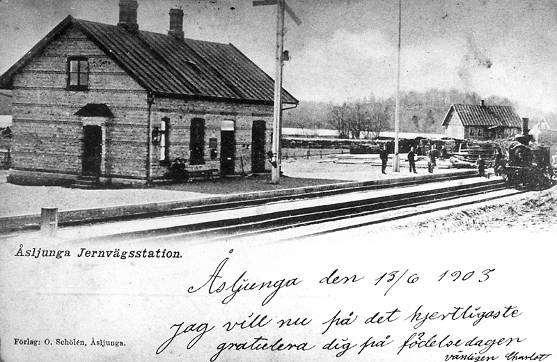 Åsljunga Jernvägsstation 1903. 