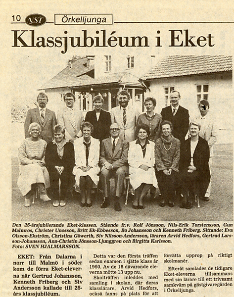 Avgångsklass från Ekets skola 1963. 25-årsjubil...