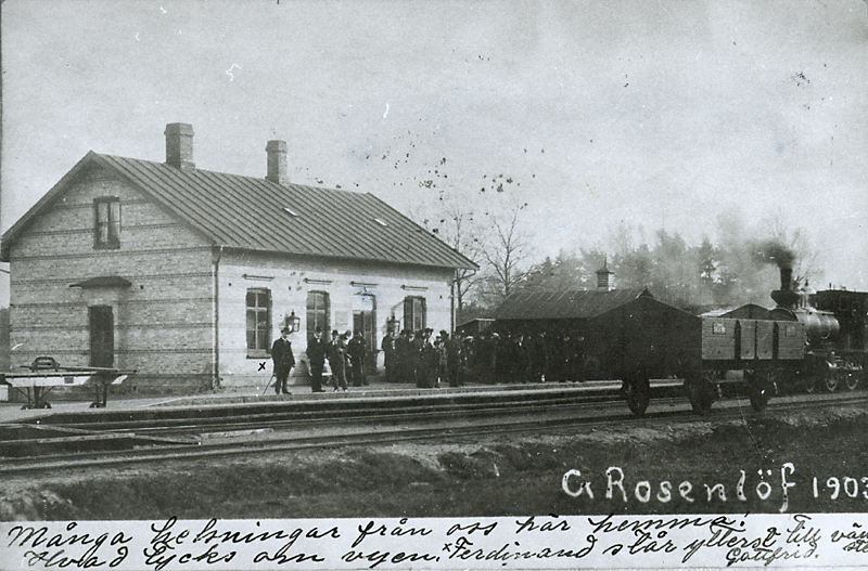 Järnvägsstationen Åsbo-Fagerhult 1903.