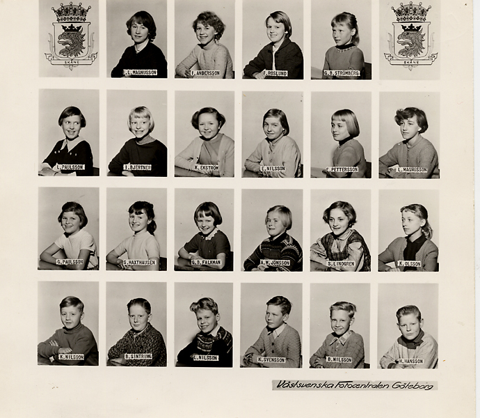 Elevkort från läsåret 1957-58, Ekets Folkskola....