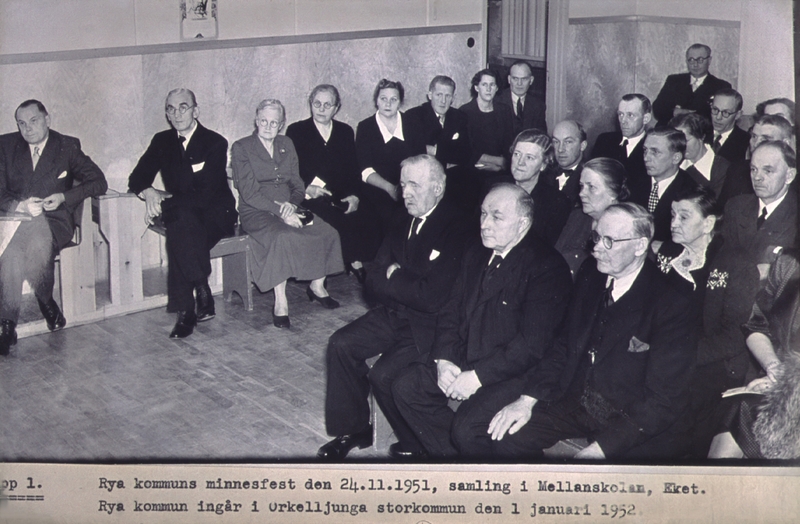 Rya kommuns minnesfest den 24.11.1951, samling ...