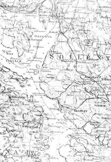 Del av topografiska kårens karta. Uppmätt 1862 ...