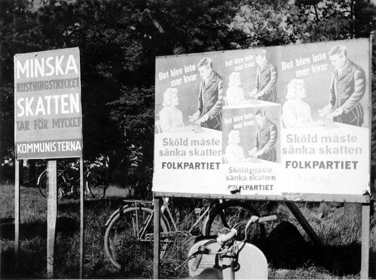 Valet 1954 vid Barkarbyskolan. Kommunistiska pa...
