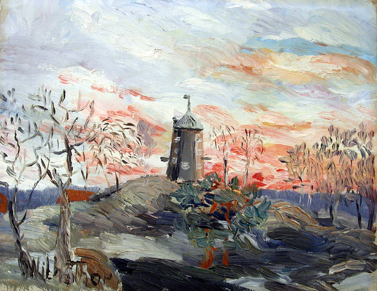 Jakobsberg kvarn i olja, målad av Wilhelm Thoré...