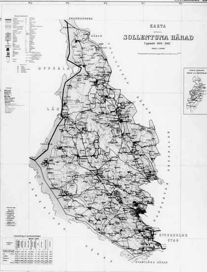 Karta över Sollentuna härad. Uppmätt 1901-1902....