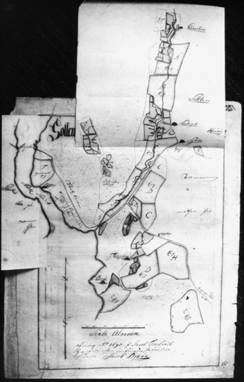 Karta över Stäkethemmanen från 1690 av Jacob Br...