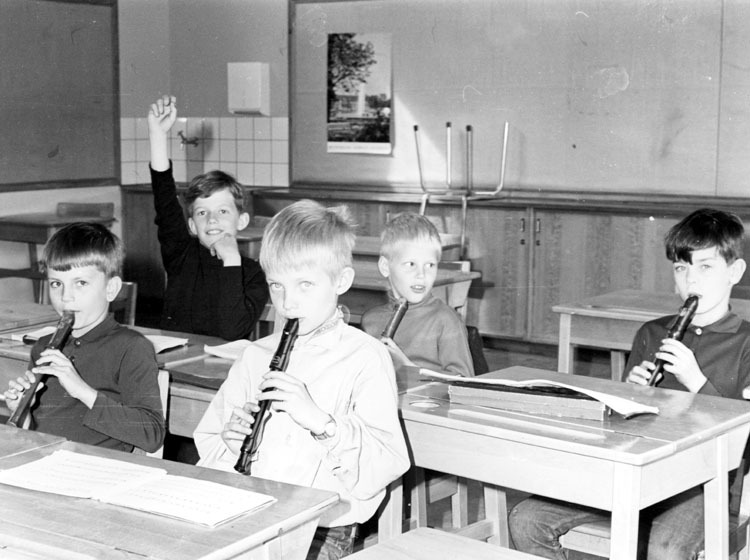 Musikskolan. Lektion i Skälby, våren 1965