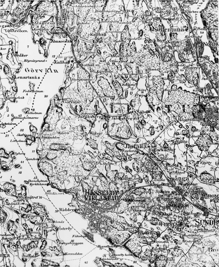Del av topografiska kårens karta. Uppmätt 1862 ...
