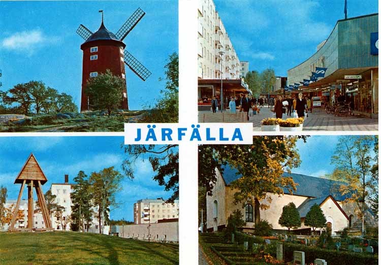 Vykort över Järfälla med motiv från 
