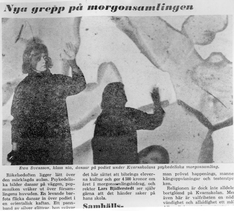 Kvarnskolan. Ur Dagens Nyheter nordväst 15/7 1968.