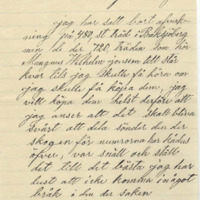C. Sehlströms brev ang.M.W Jonssons träd,Bäsksele 1894