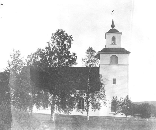 Bergvattnet 1936. Dorotea socken, kyrka vid den...