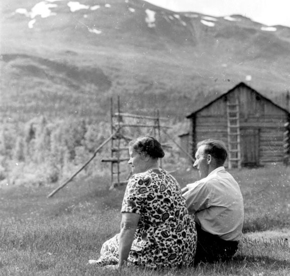 Holmfrid Andersson med fru, Kanan, Matsdal 1958.
