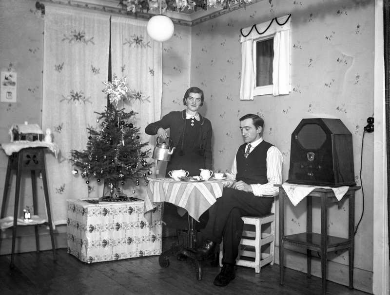 Ingrid och Helmer Persson julen 1938.