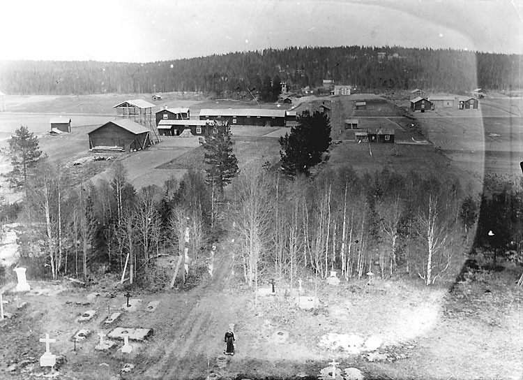 Utsikt från kyrktornet år 1900.