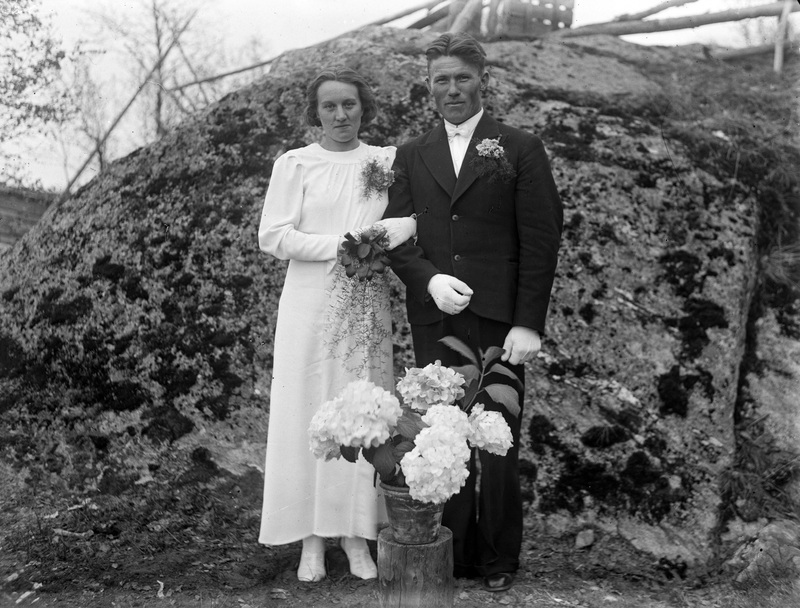 August Gustafsson, Abborrberg med hustru Emmy d...