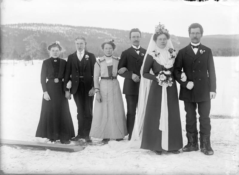 Bröllop. Albert Johansson, Betty Forsberg, Abra...