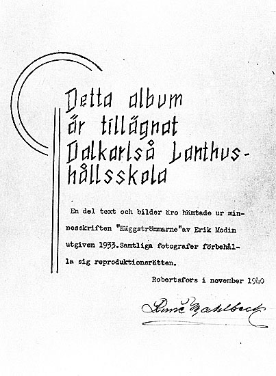 Detta album är tillägnat Dalkarlså lanthushålls...