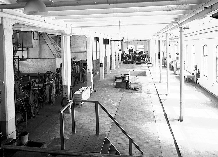 Fabrikens pappsal. 1948 var den sista året anvä...
