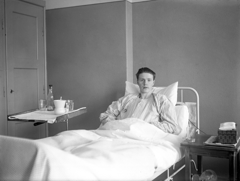 Hällnäs sanatorium år 1928. Okänd patient.