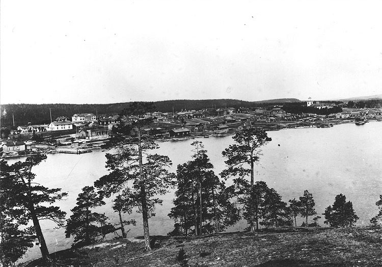 Utsikt över Lycksele taget från korpberget 1880.