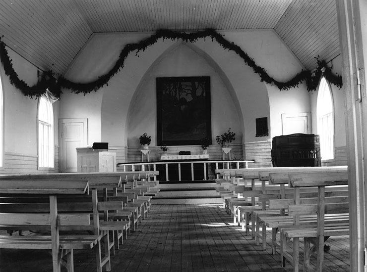 Interiör av missionshuset 1928. Karlsbäck.