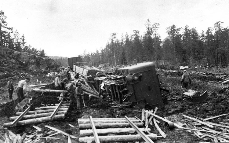 Järnvägsbygget Hällnäs-Storuman under åren 1920...