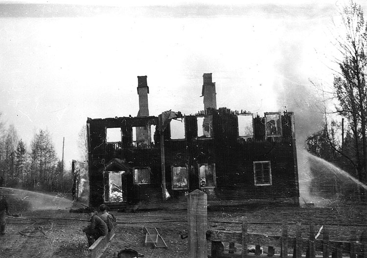 Skolbranden i Varpsjö 1954.