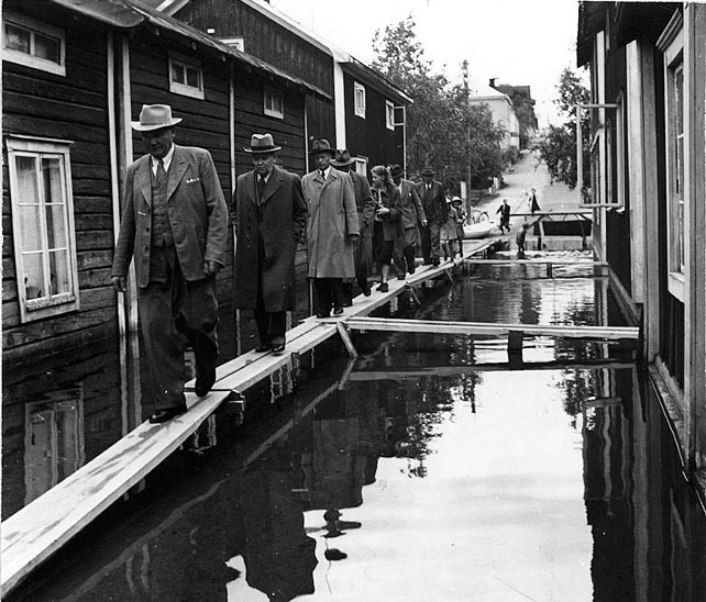 Översvämning  i Hamn 1942.
