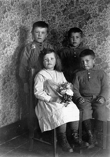 Erland, Gustav, Ebba och Henry Harr, 1920-talet.