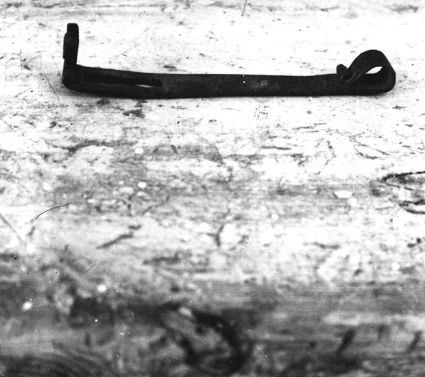 Bultlås, nyckel, längd: 16,5 cm, höjd 3 cm.