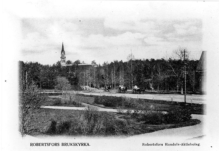 Robertsfors Brukskyrka, omkring 1905.