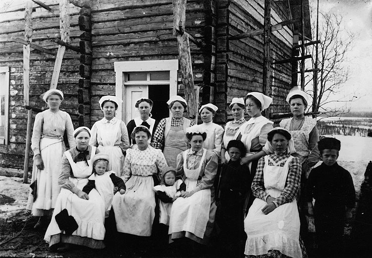 Första skolkökskursen i Nästansjö, cirka 1913.