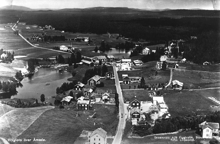 Flygfoto över Åmsele, ca1937.