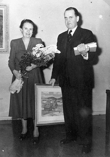 Överläkare Bengt Gustavsson med fru. 1951 lämna...