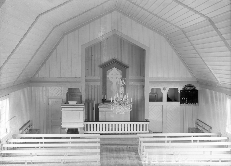 Interiör från Ammarnäs kyrka.