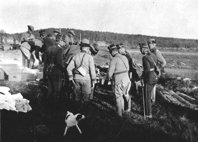 Regementena I 20. Huggsexan i Stöcke 1914.